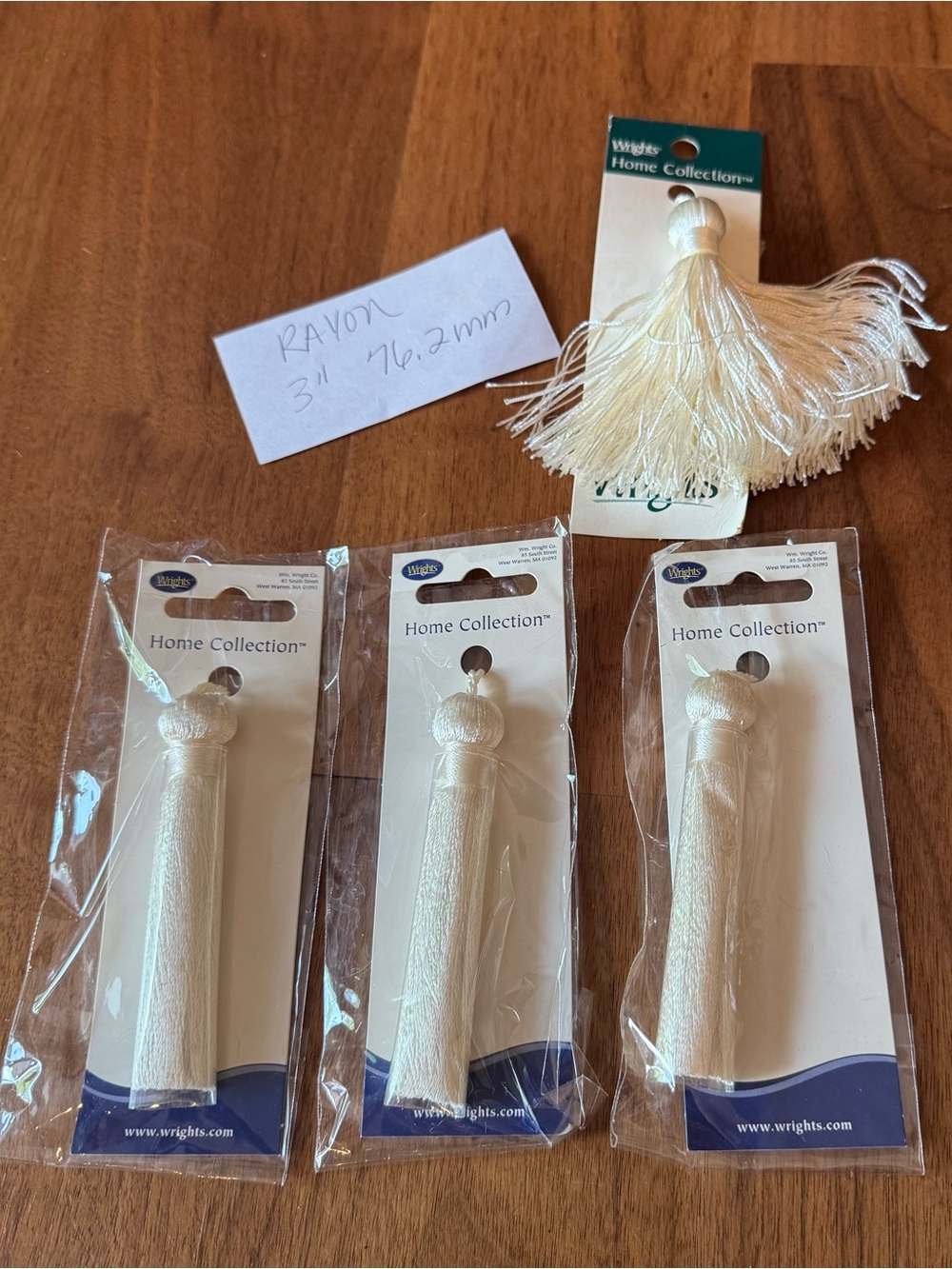 Ivory Rayon Tassels - Set of 4